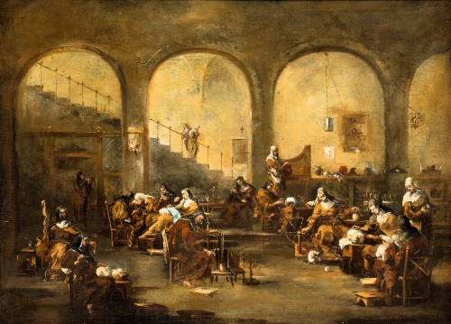 Religieuses au couvent - Atelier d'Alessandro Magnasco, (1667-1749)